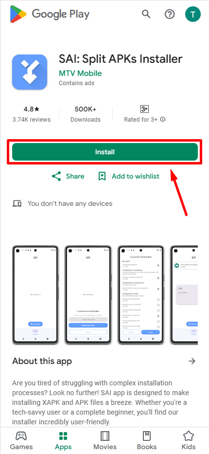 Instalador SAI para APKs divididos