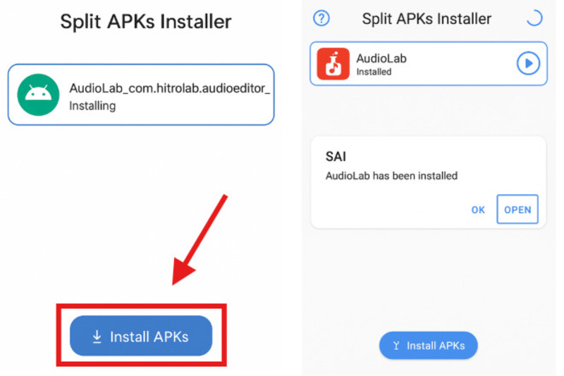 Proceso de instalación de XAPK