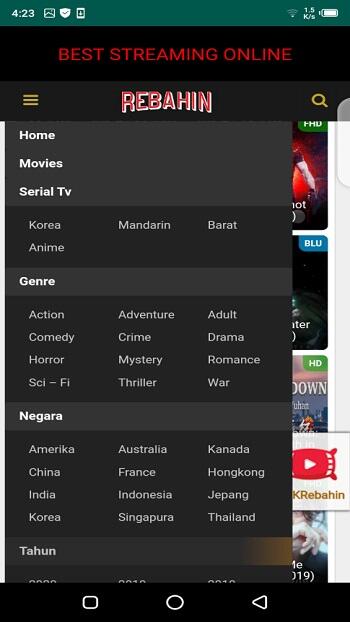 Rebahin APK v2.0 Download Free for Android Rebahin Movie Catalog and Categories